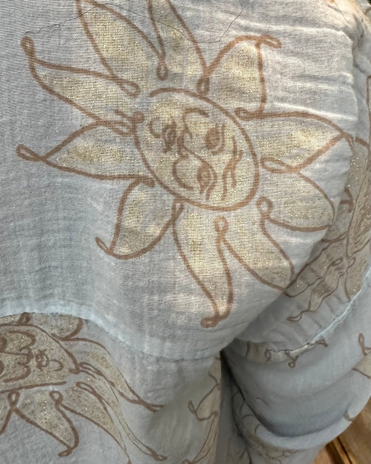 Glitter Sun Printed Cotton Blouse