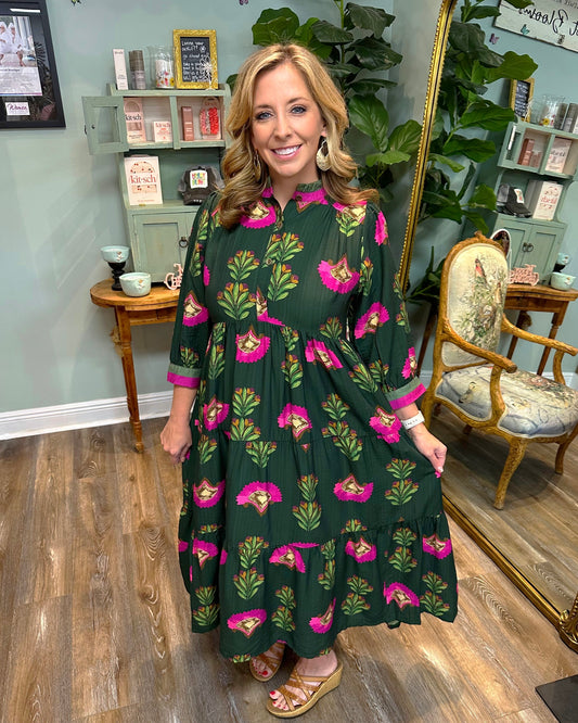 Forest Green Midi Dress