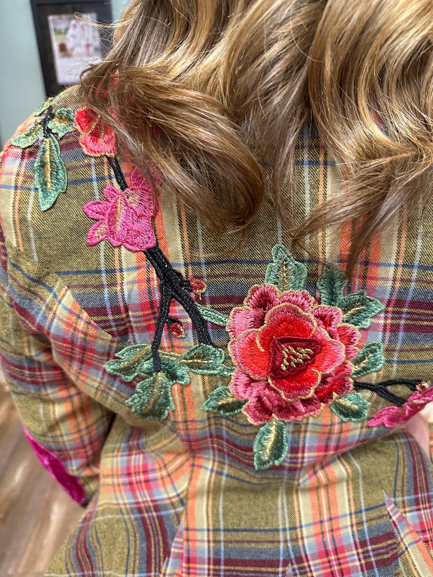 Olive Plaid Statement Blazer