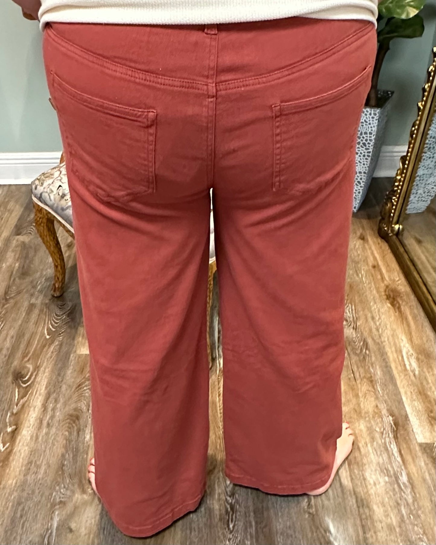 Rust Wide Leg Pants