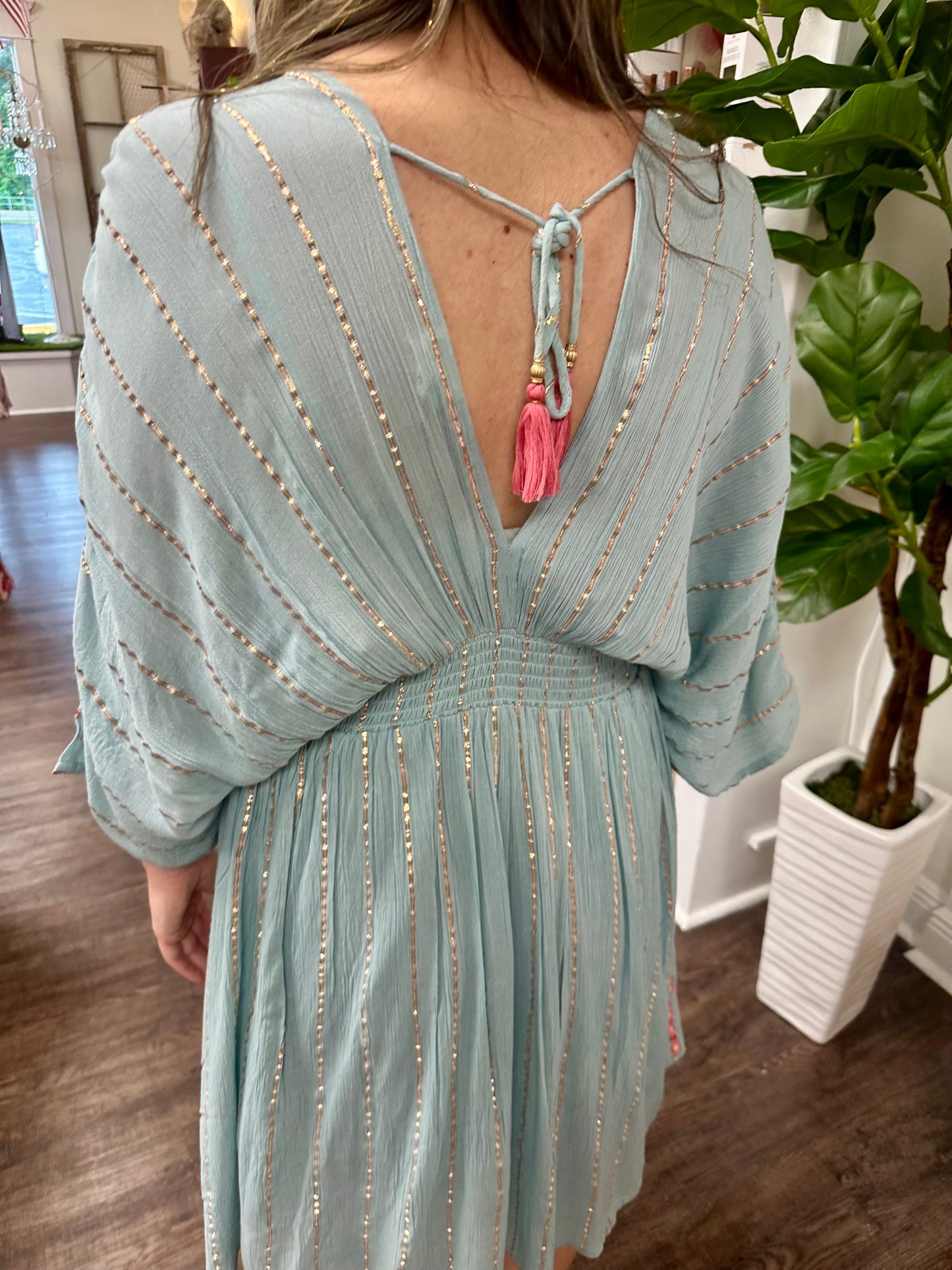 Seafoam V-neck Dress