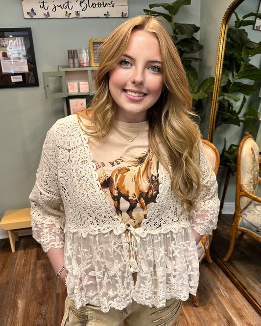 Crochet Floral Cardigan