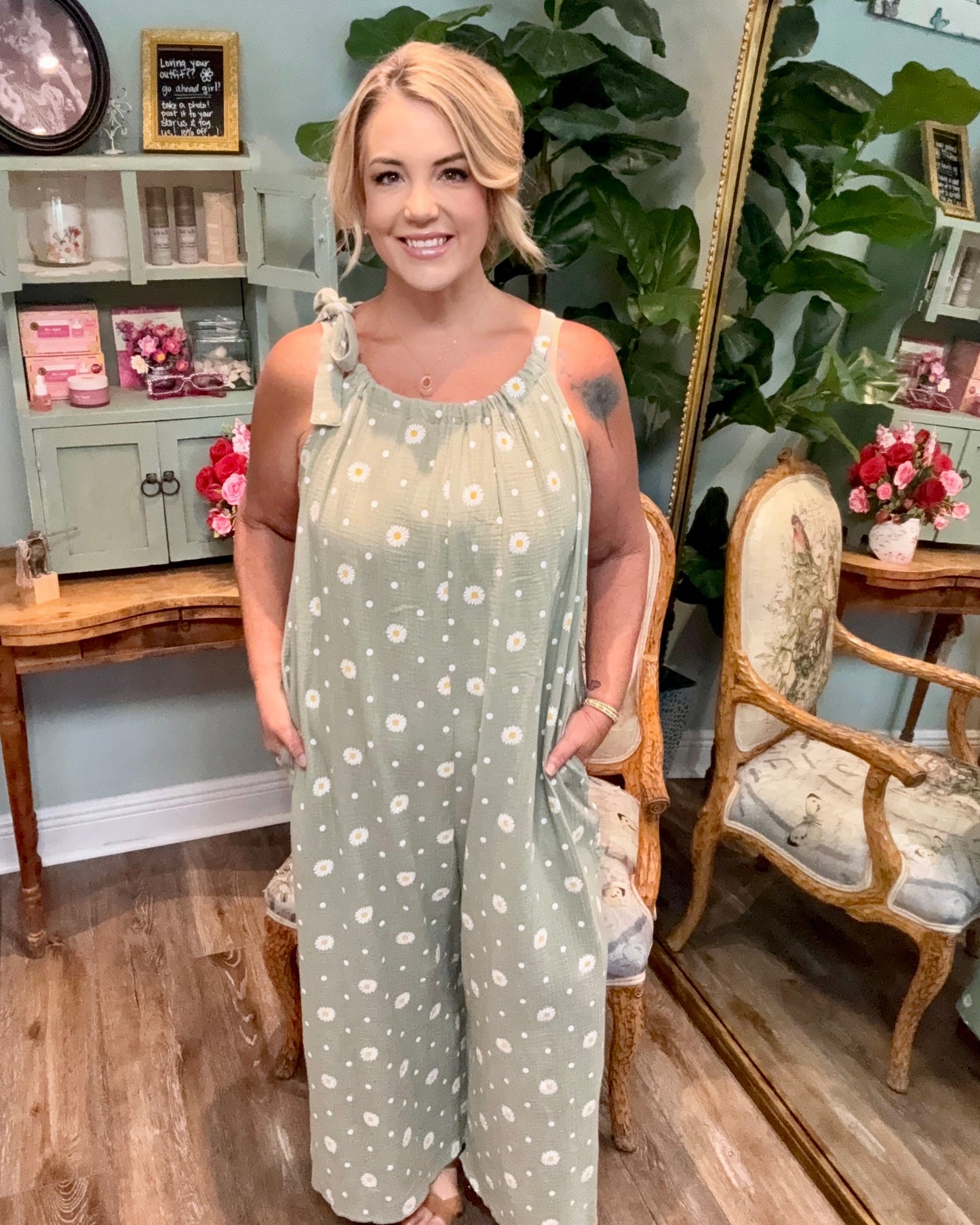 Daisy Print Jumpsuit