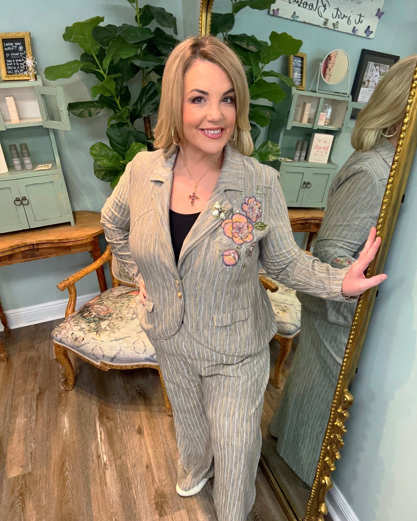 Finella Blazer - Silver/Gray