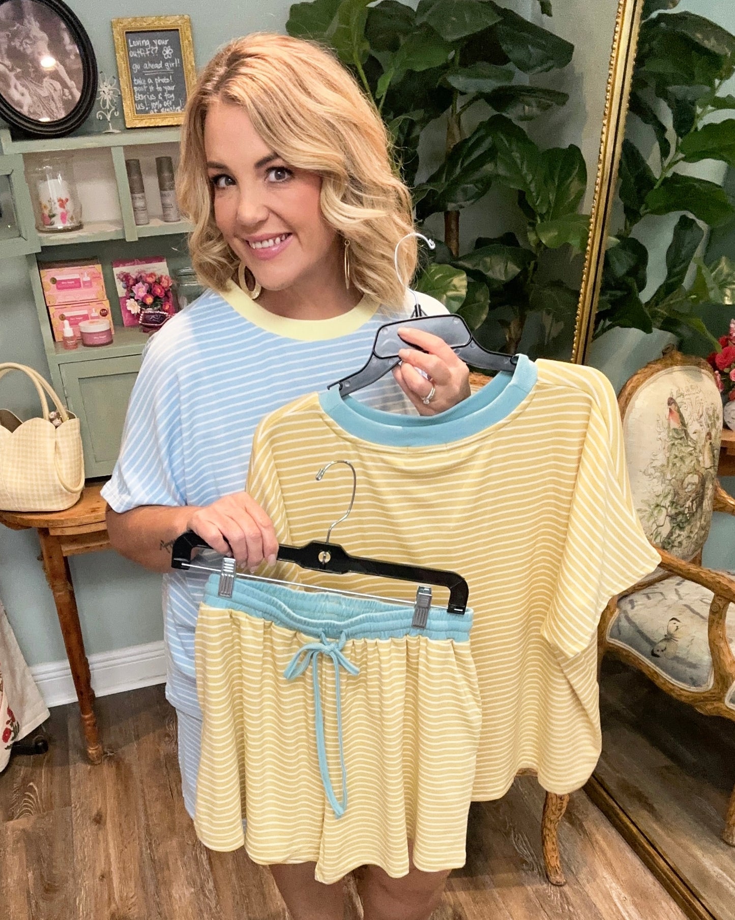 SS Striped Short Set