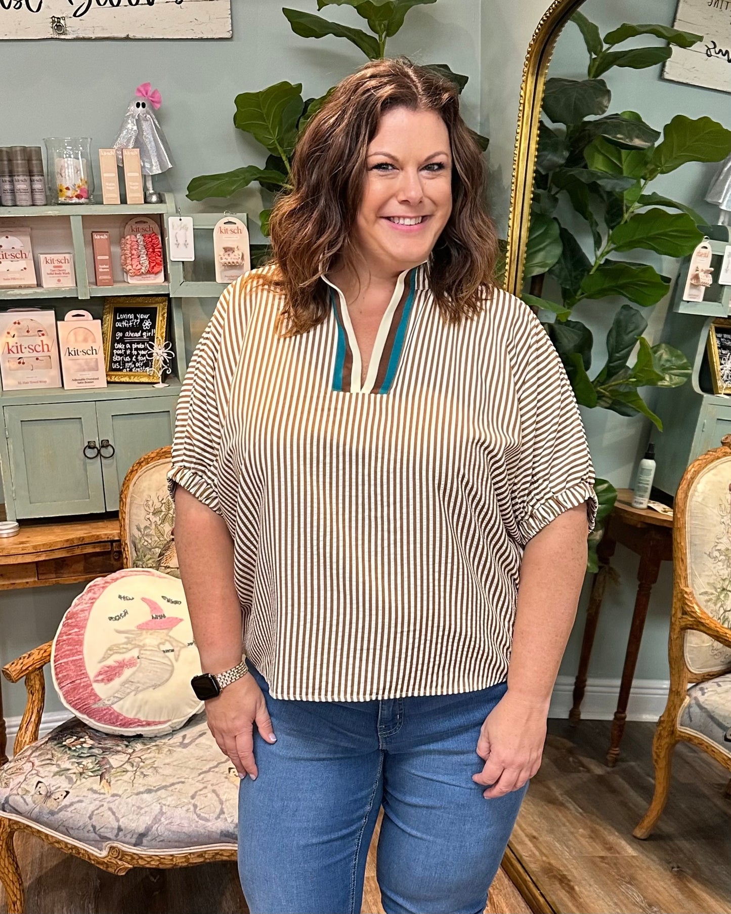 Carmel Striped Dolman Top