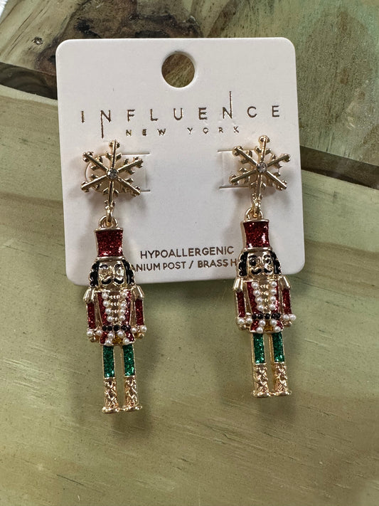 Snowflake and Nutcracker Earrings