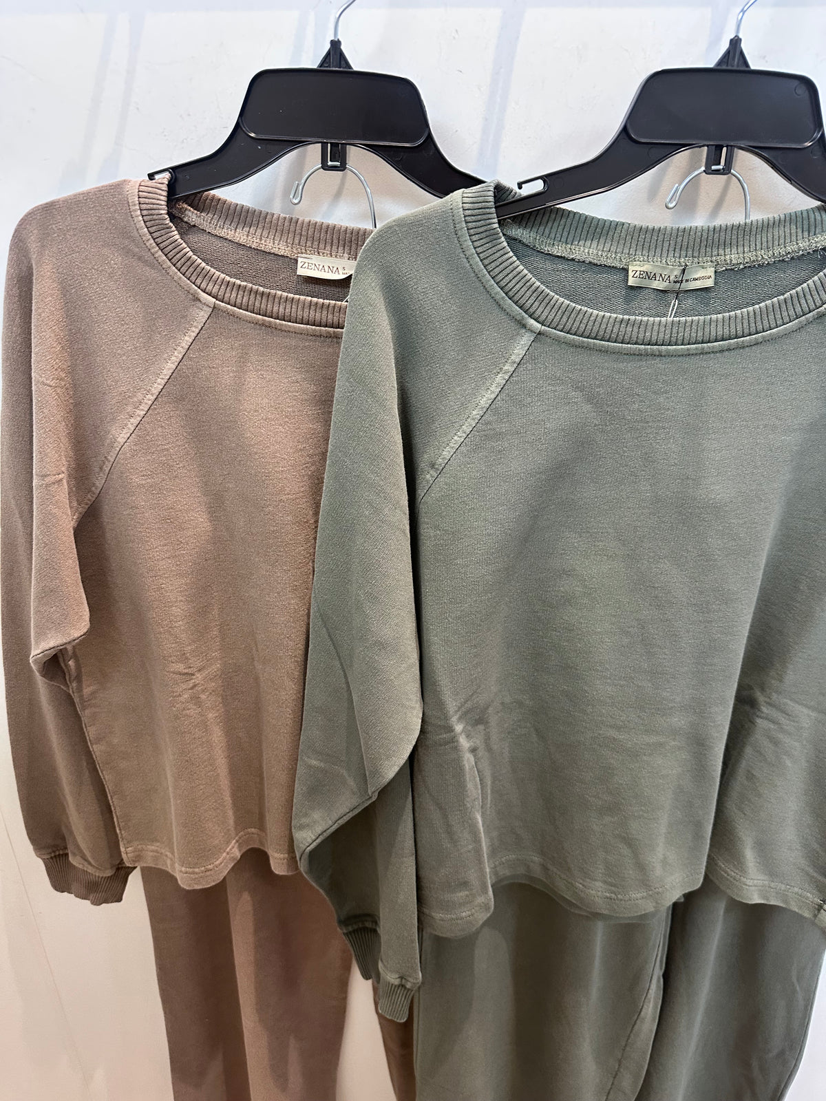 Washed Terry Knit Pant Set