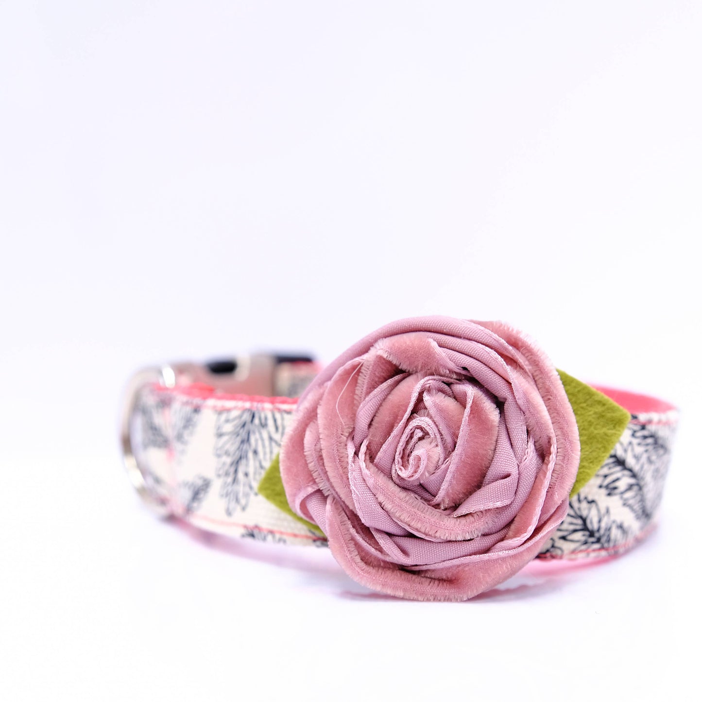 Velvet Rose Dog Collar Flower Accessory – 32 Colors!
