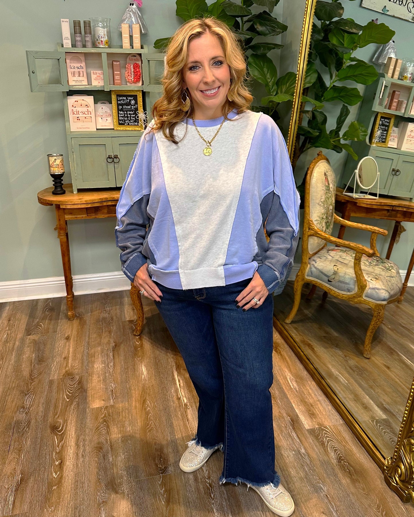 Mineral Wash Dolman Sleeve Pullover