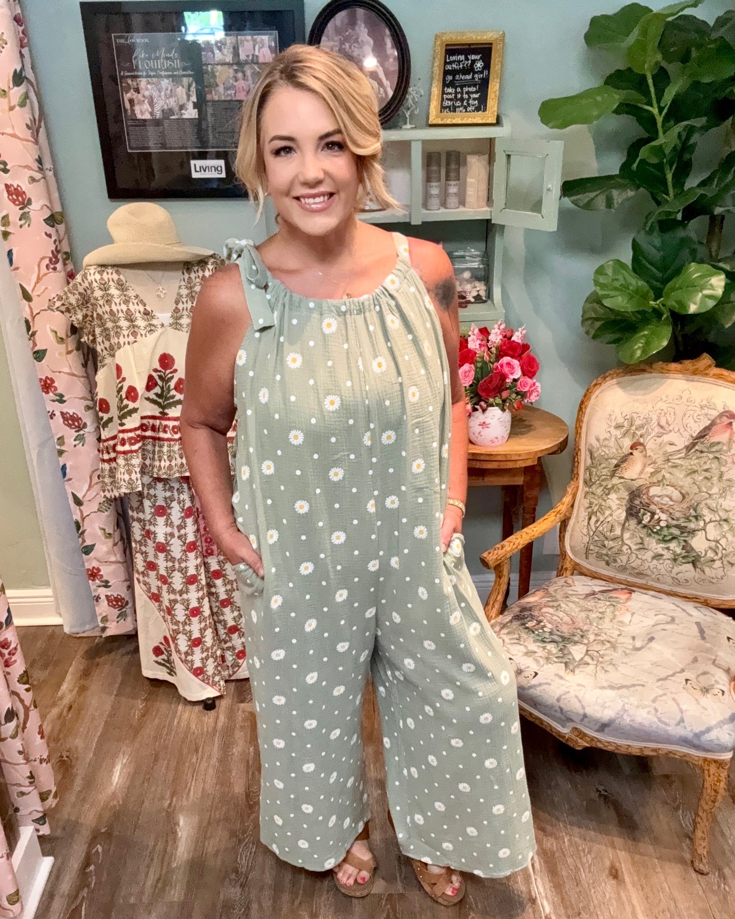Daisy Print Jumpsuit