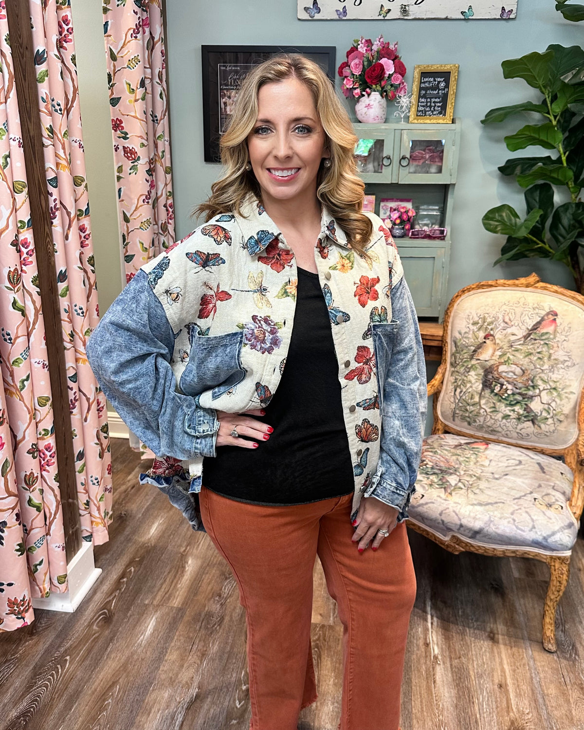 Jacquard Tapestry Butterfly Jacket