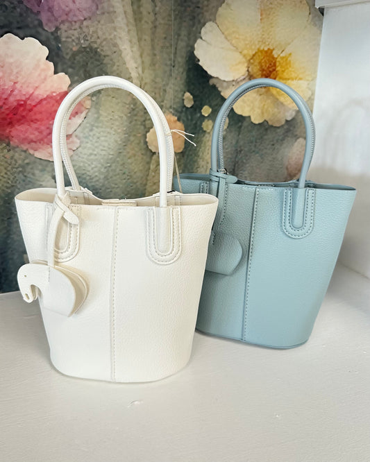Small Tote/ Crossbody with Bag Charm