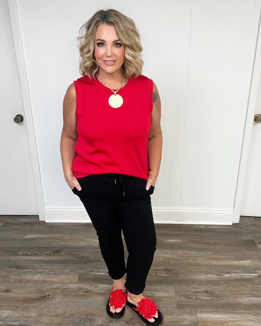 Sleeveless Red Top