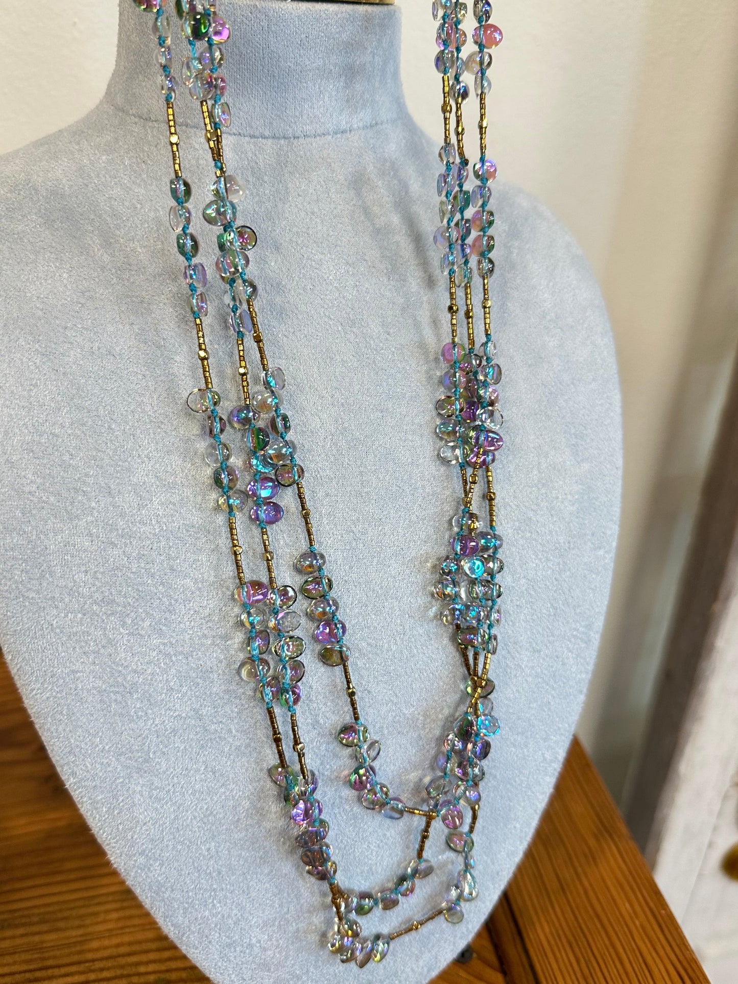 Multi Strand Stone and Bead Necklace