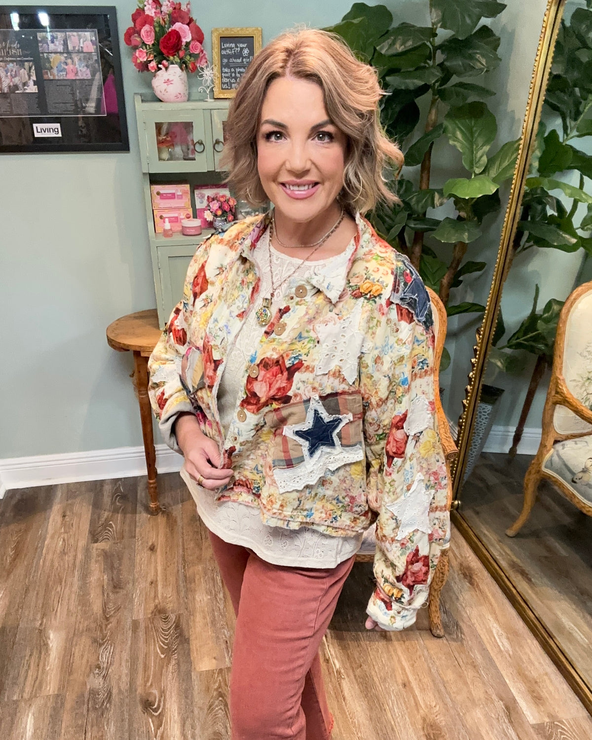 Multi Print Cropped Jacket