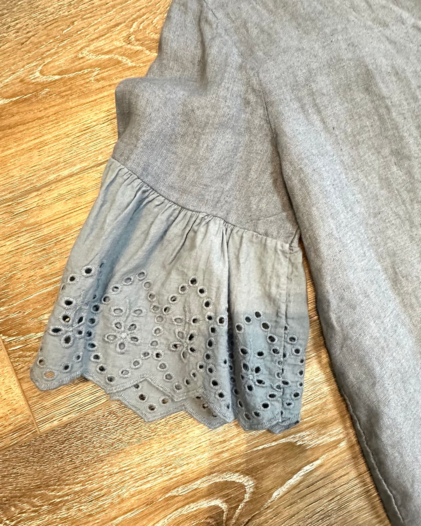 Eyelet Ruffle Sleeve Top