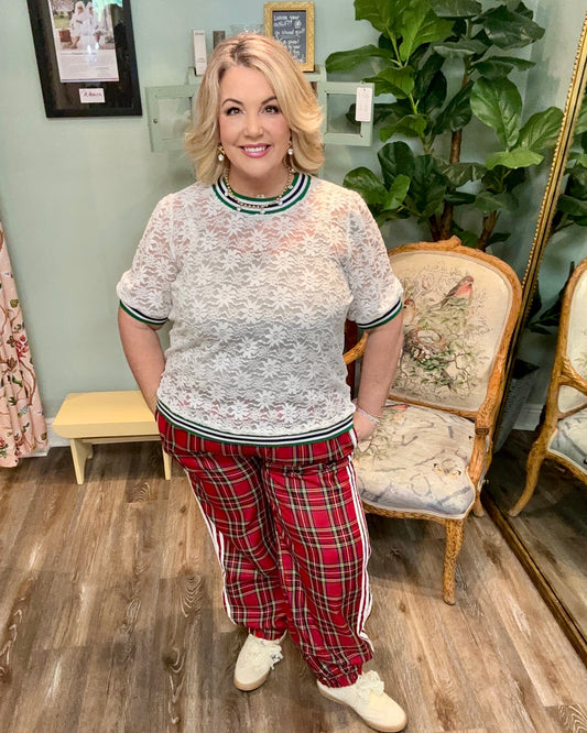 Side Lines Plaid Track Pants