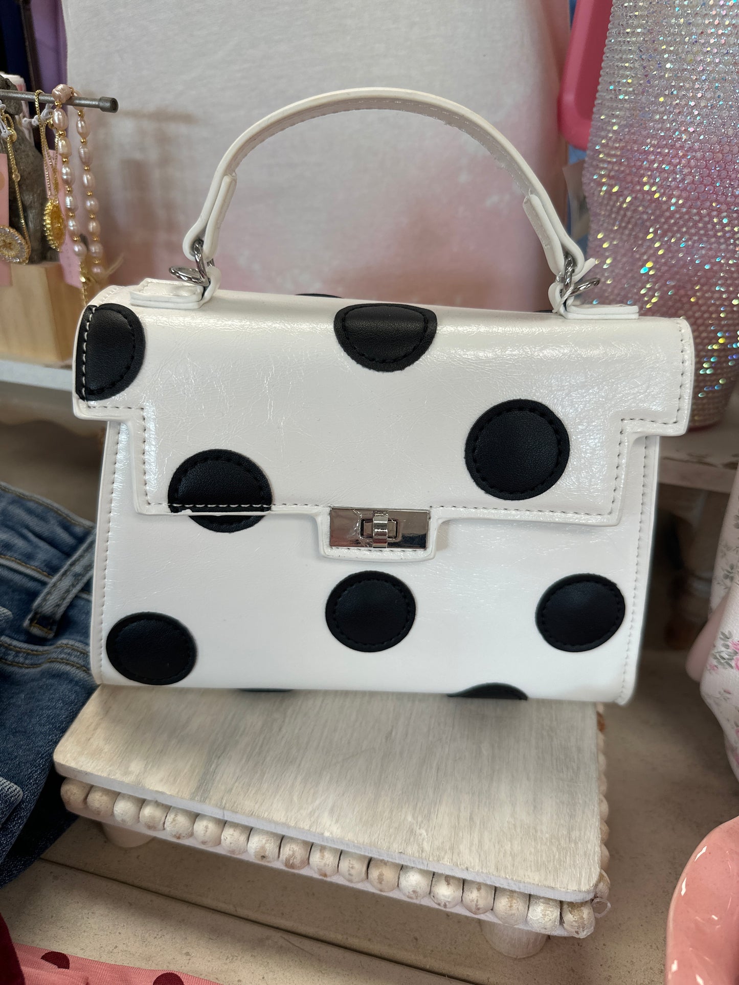 Maisel White Recycled Vegan Polka Dot Bag