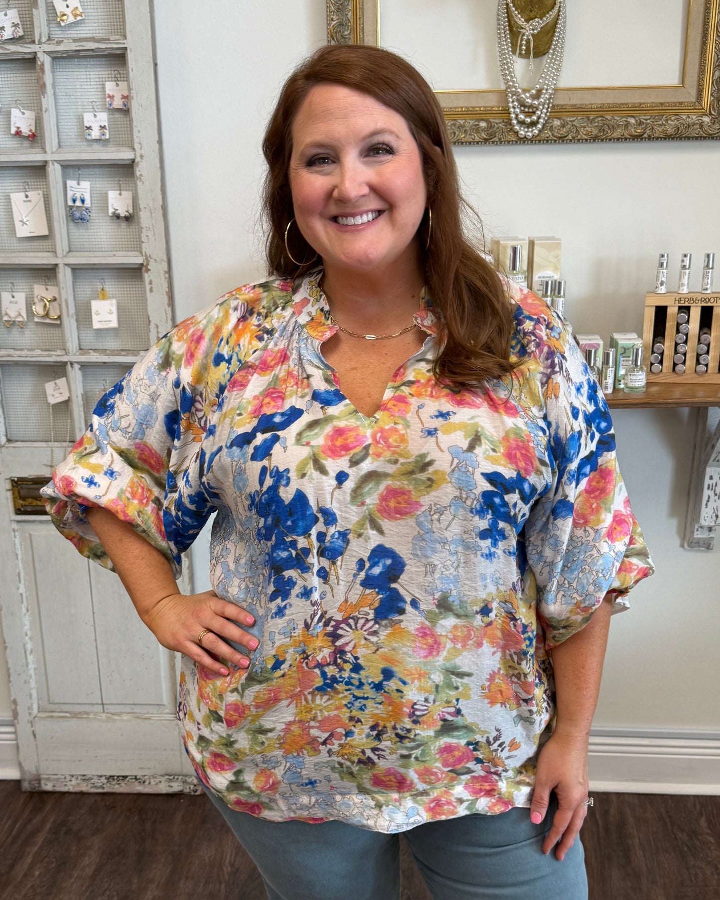 Watercolor Floral Blouse