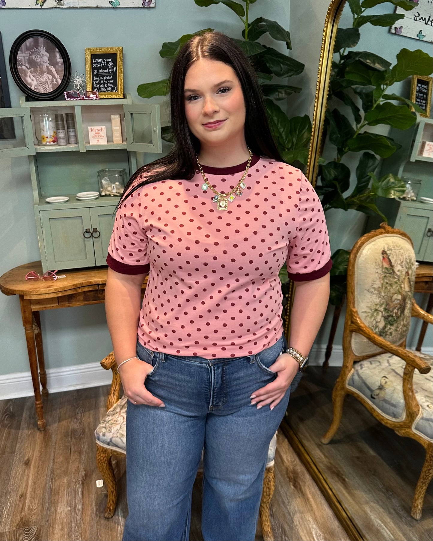Pink Polka Dot Tee