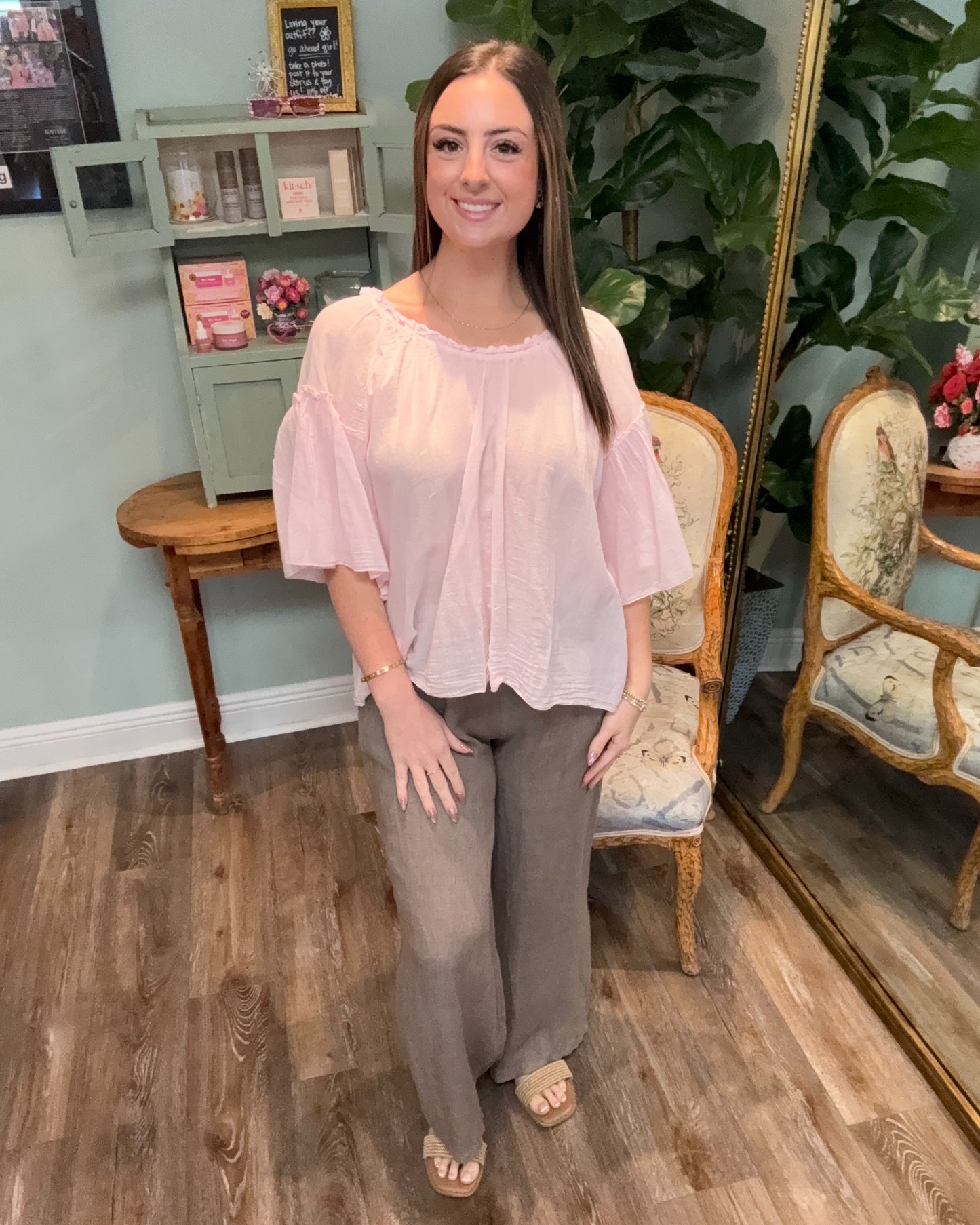 Cotton Candy Pink Flowy Top