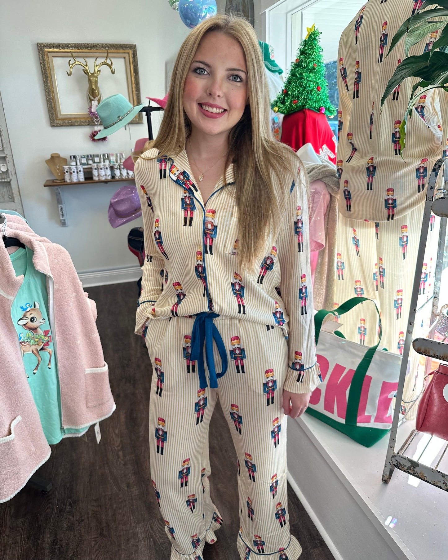 Yellow & Blue Stripe Nutcracker PJs