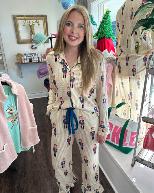 Yellow & Blue Stripe Nutcracker PJs
