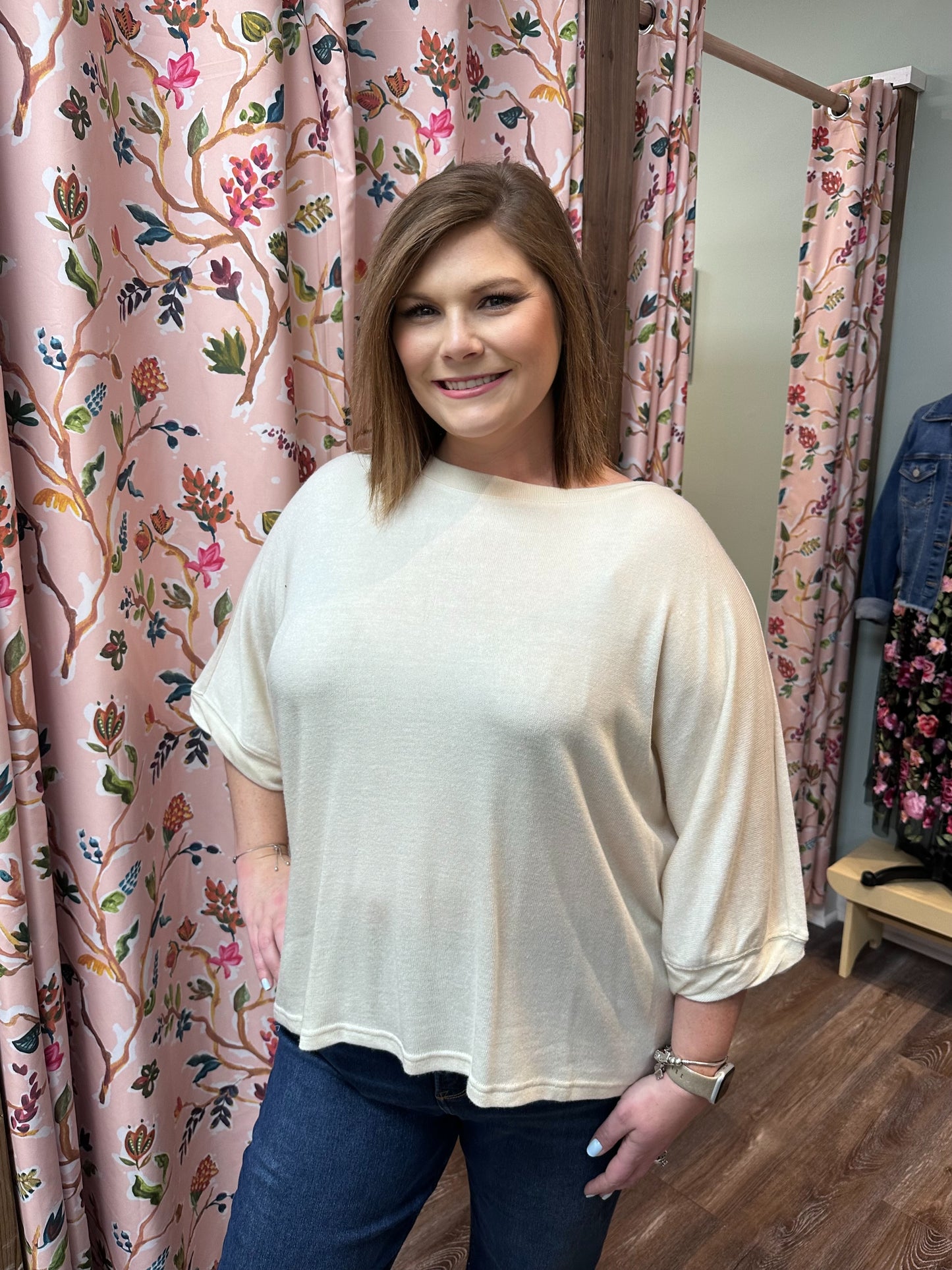 Soft Knit Loose Fit Dolman Sleeve Top