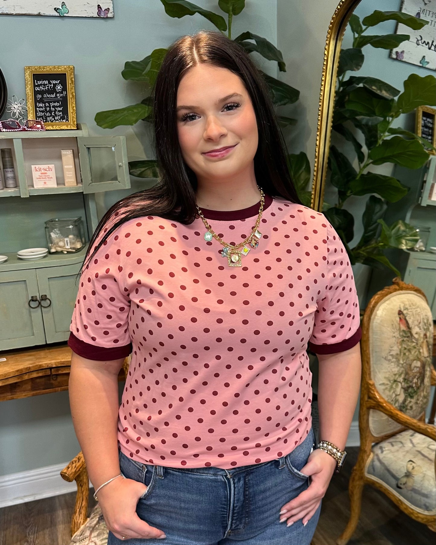 Pink Polka Dot Tee