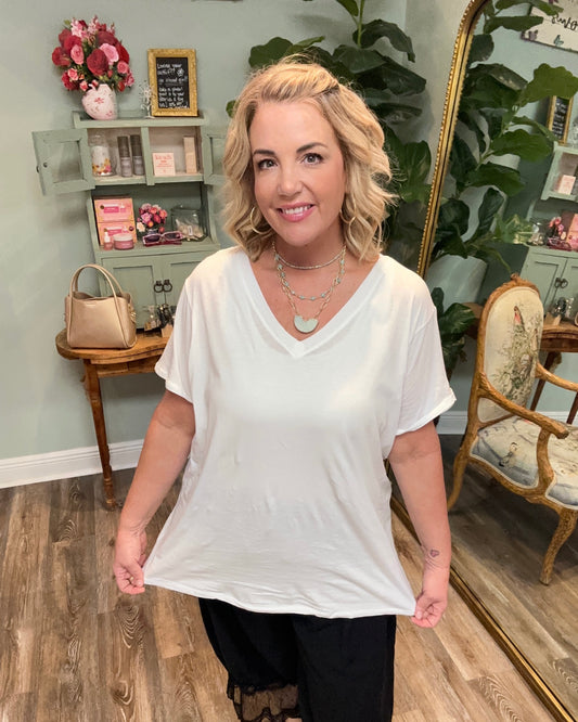 Oversized V-neck Tee