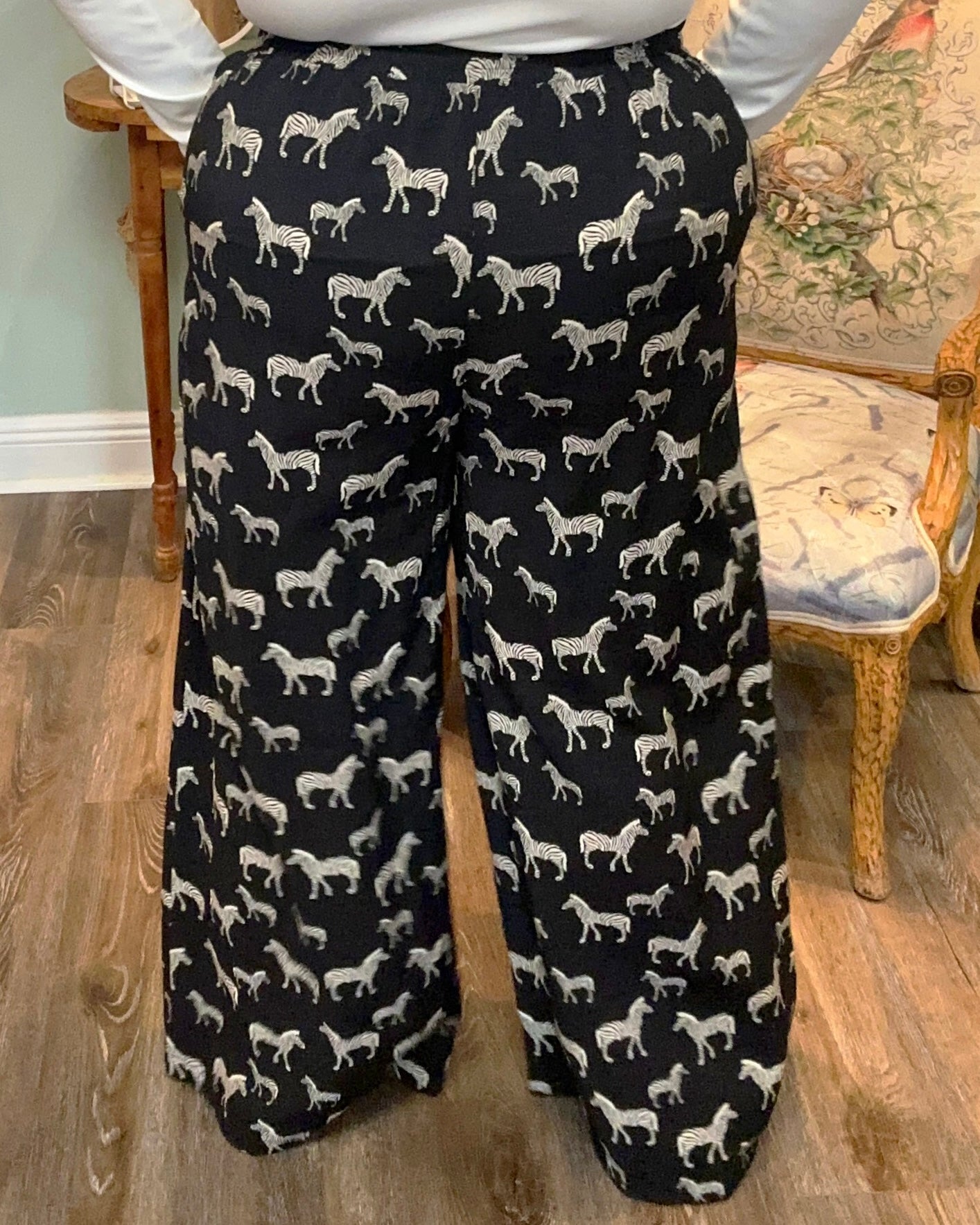 Elastic Waist Zebra Pants