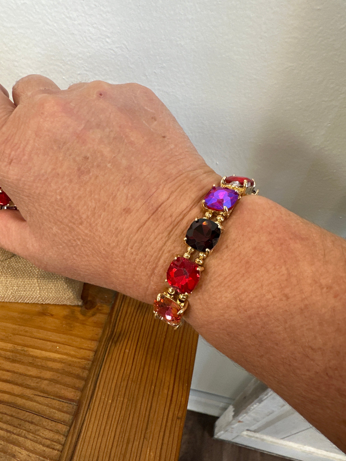 Square Jeweled Stretch Bracelet