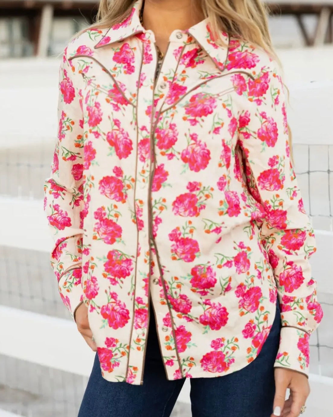 Wild Rose Button Up