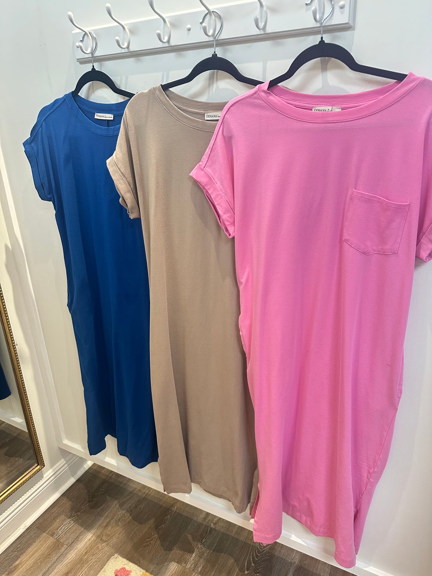 Short Sleeve T-shirt Dress with Pocket