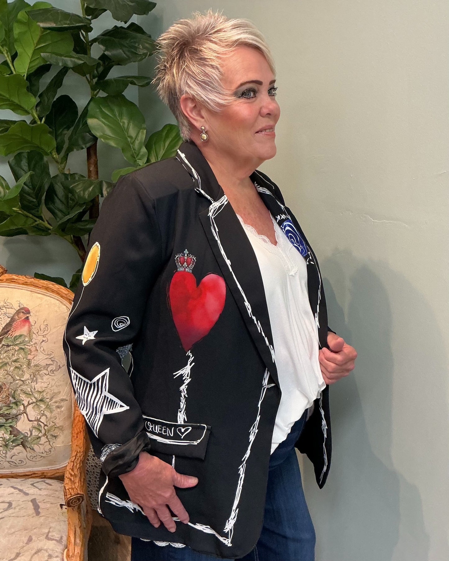 Black Graffiti “Queen” Blazer