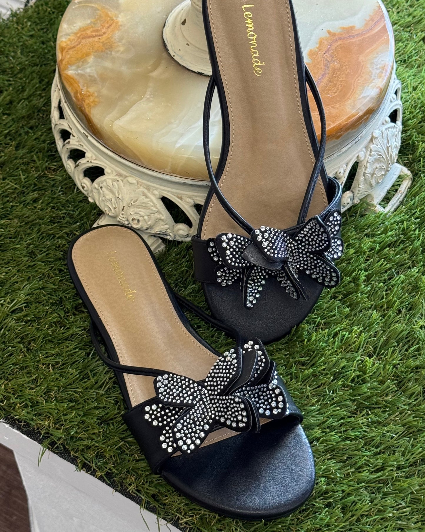 Sabetha Sandals with Sparkle Butterfly Design