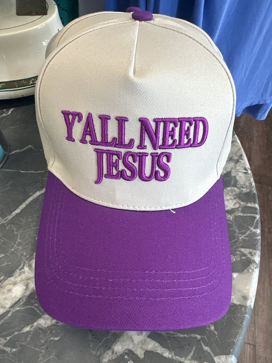 Ya'll Need Jesus Canvas Hat