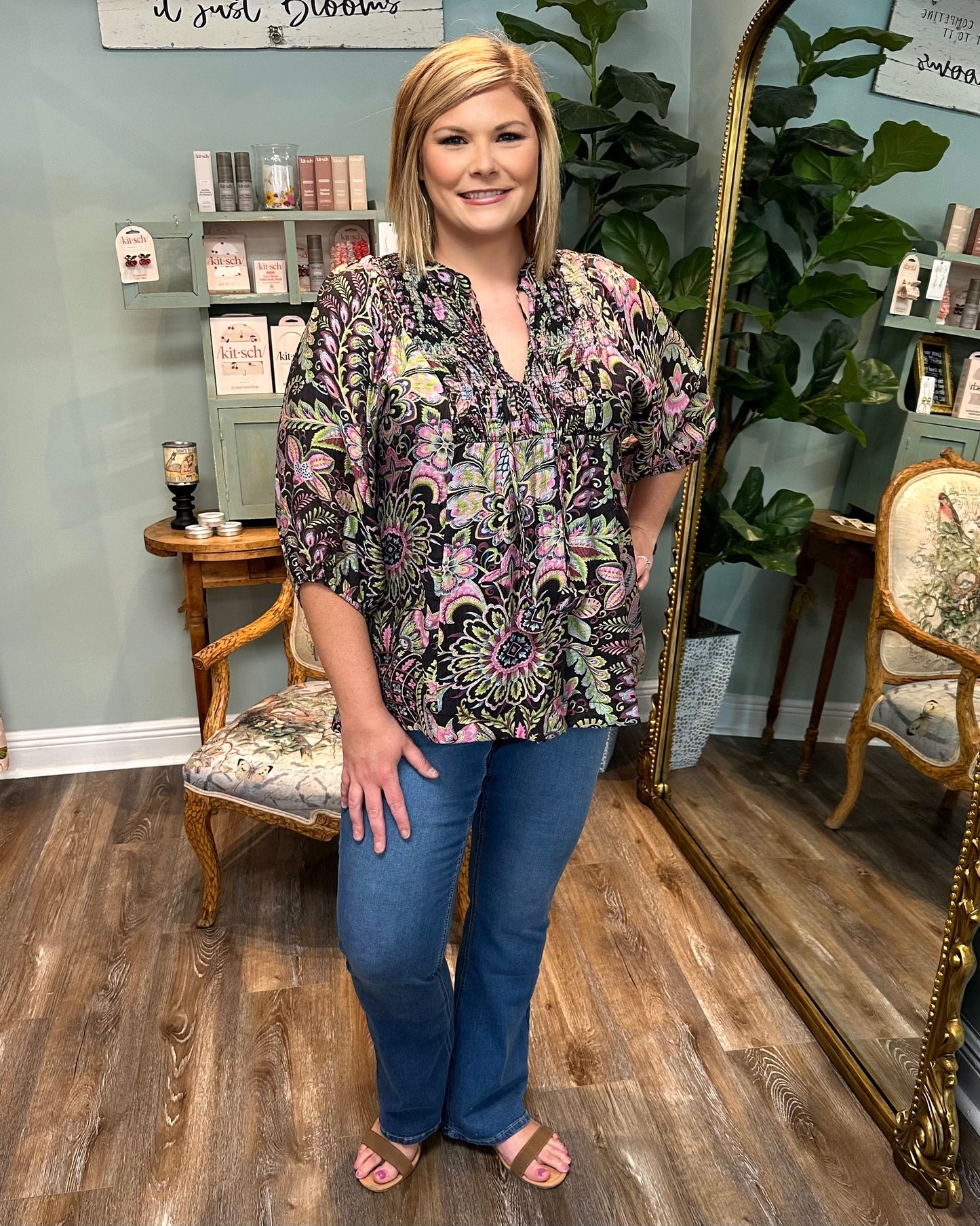 Floral Paisley Boho Top