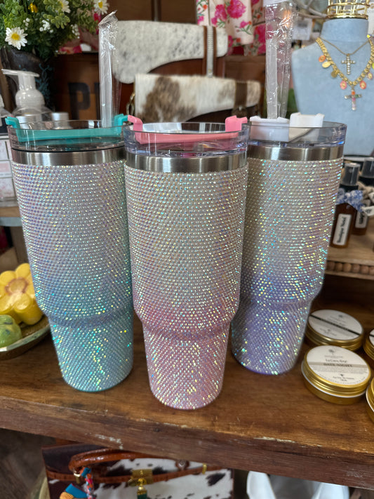 Ombre Two Tone Bling Tumbler