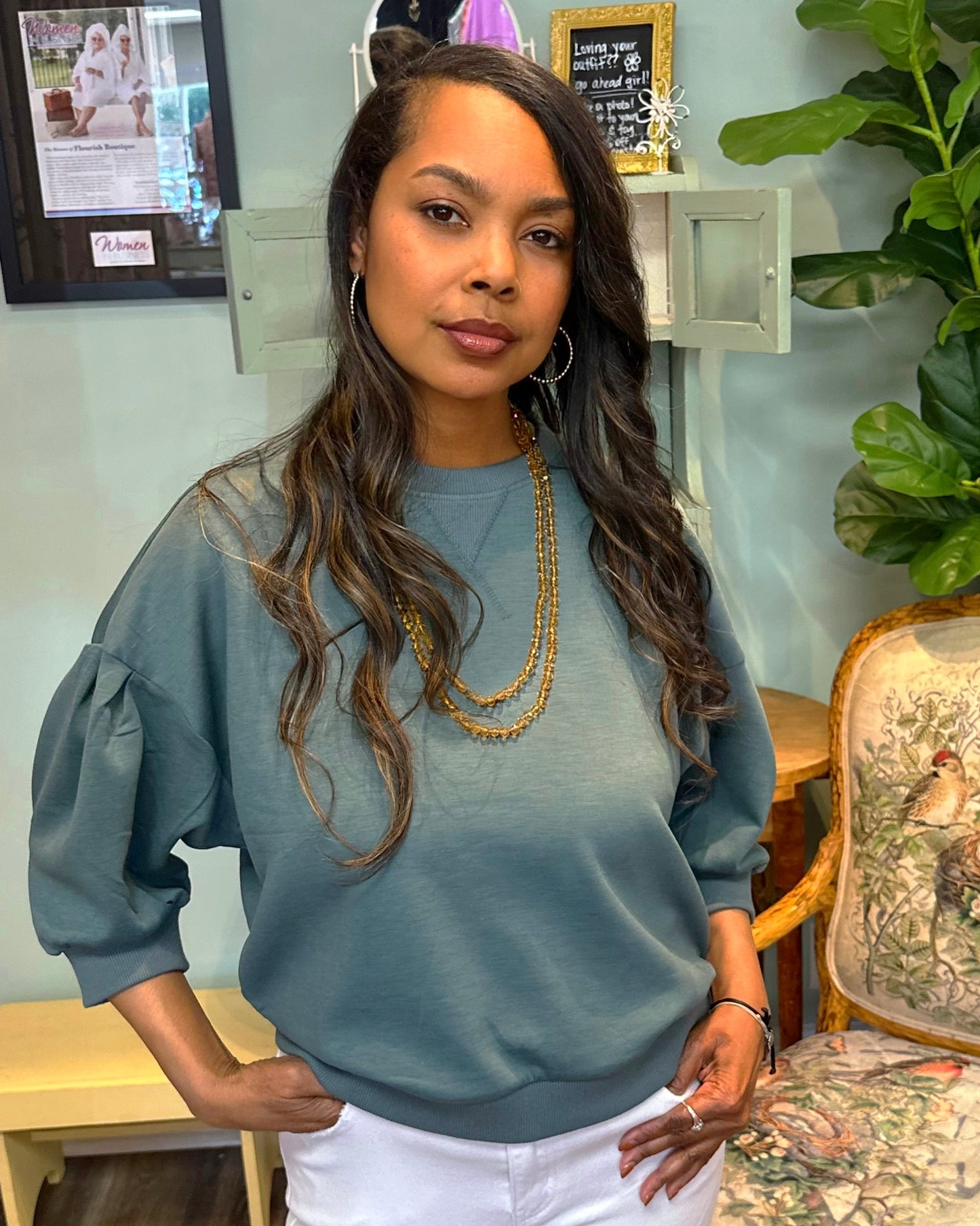 Scuba Drop Sleeve Top