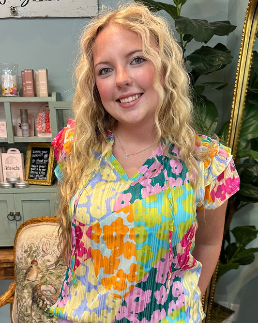 Multi Color Shimmer Leopard Top