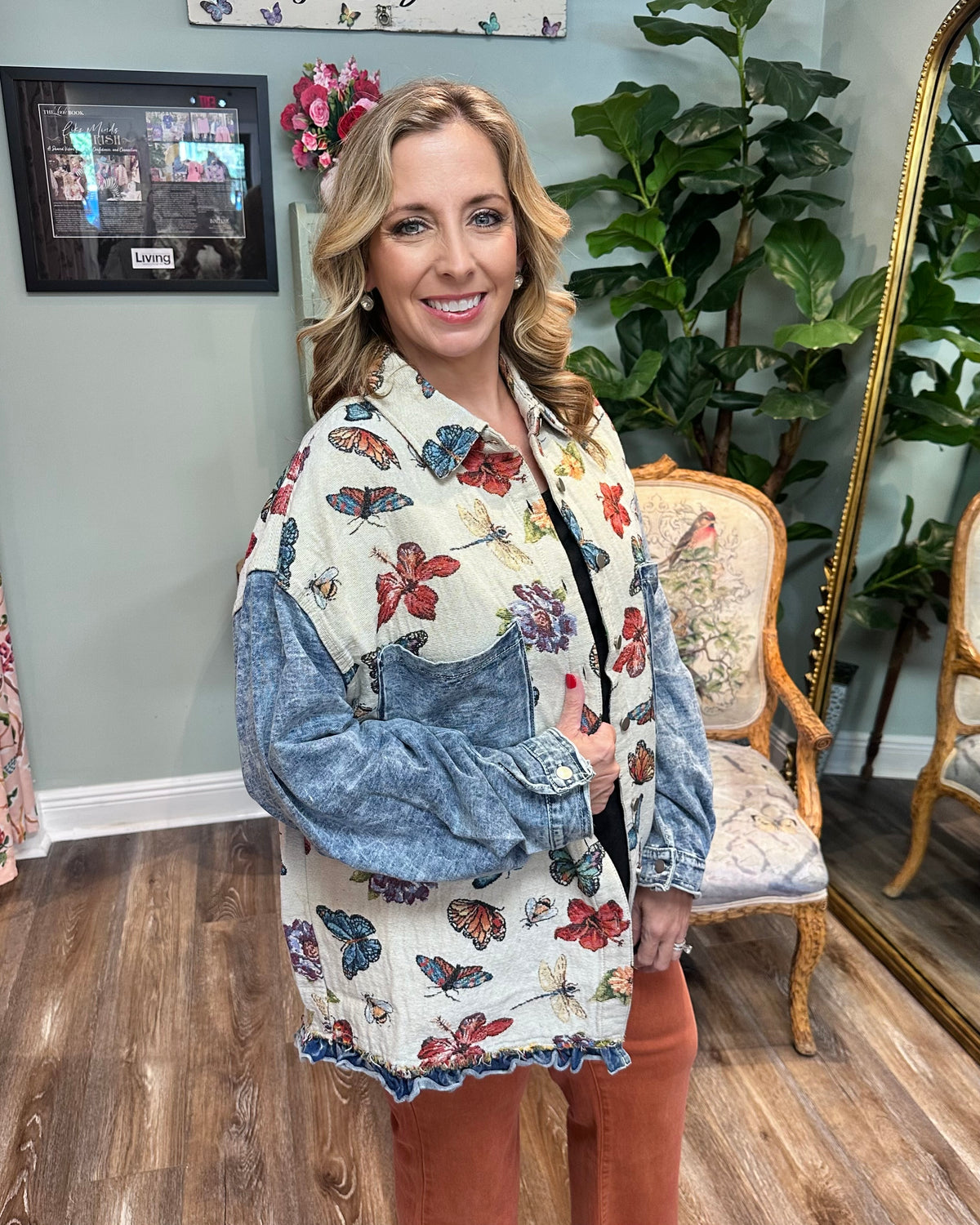 Jacquard Tapestry Butterfly Jacket