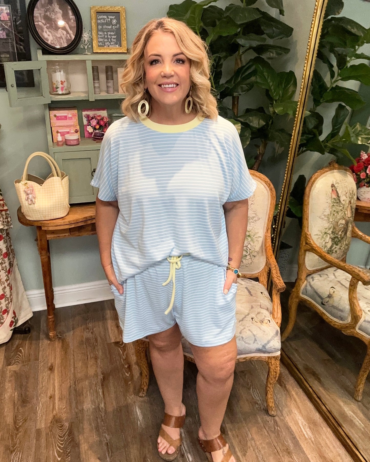 SS Striped Short Set