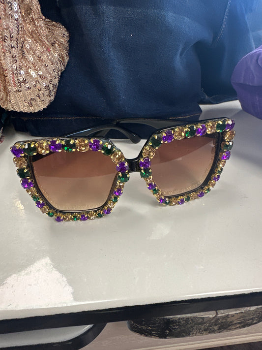 Square Mardi Gras Sunglasses