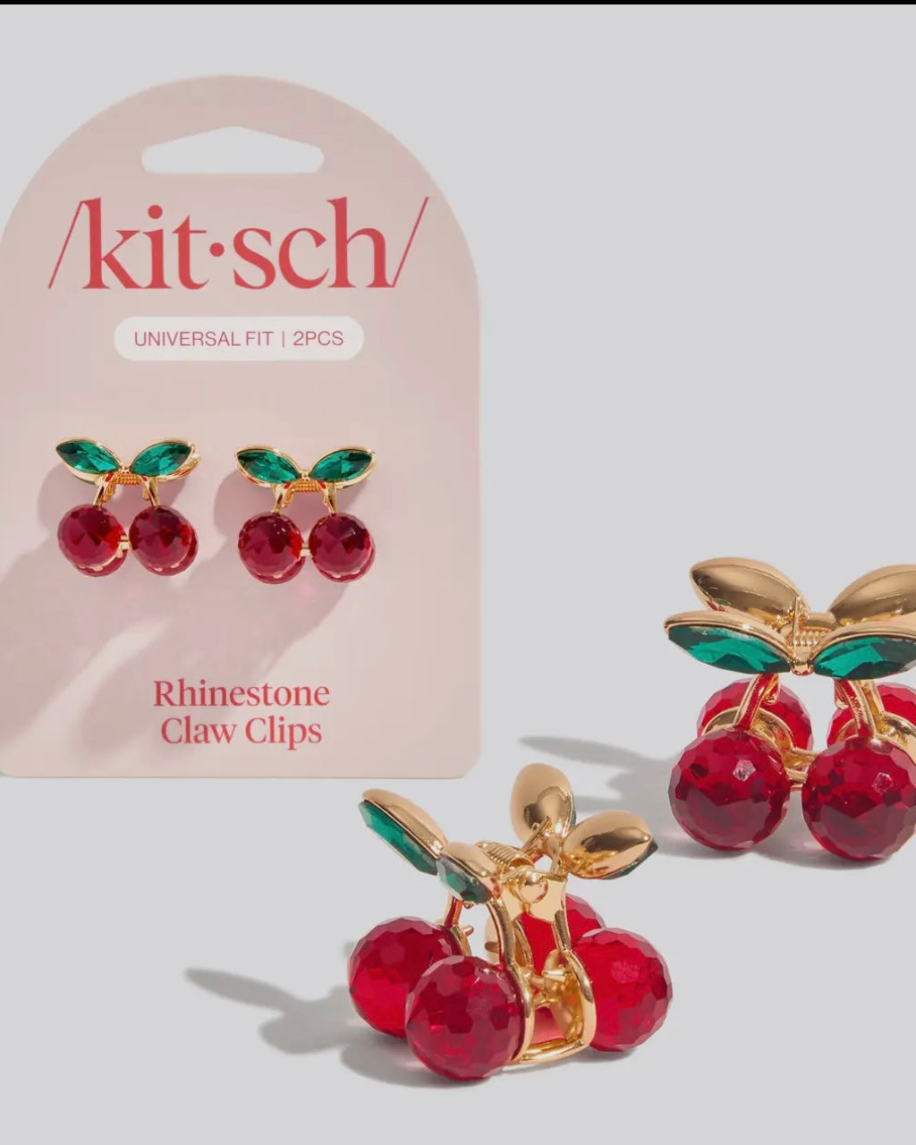 Mini Rhinestone Cherry Claw Clip