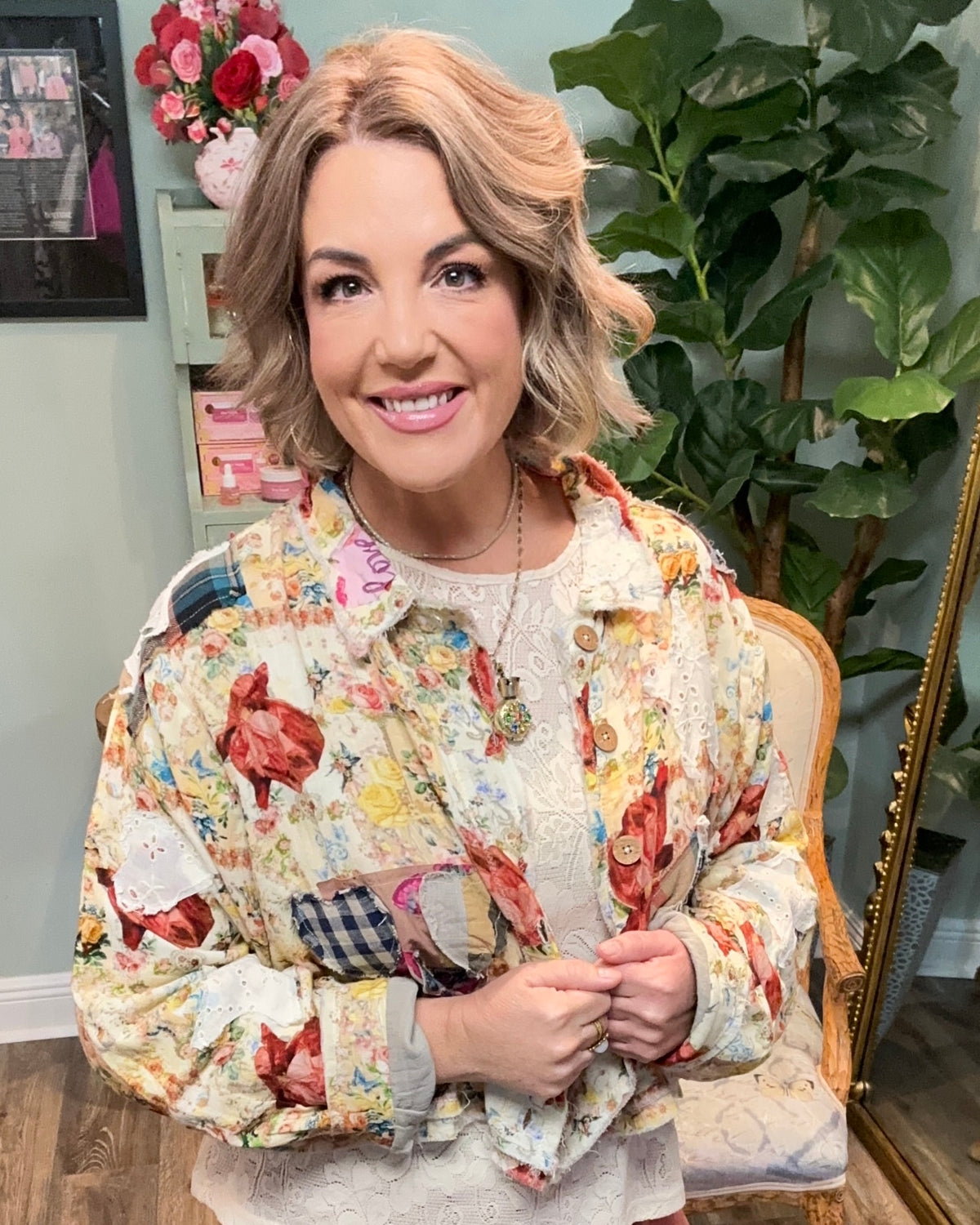 Multi Print Cropped Jacket