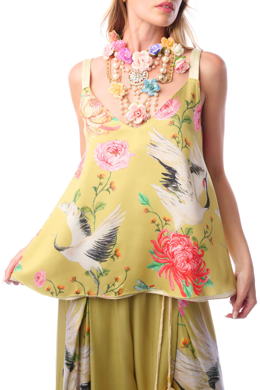 The Legend of The Crane Reversable Cami - Mustard