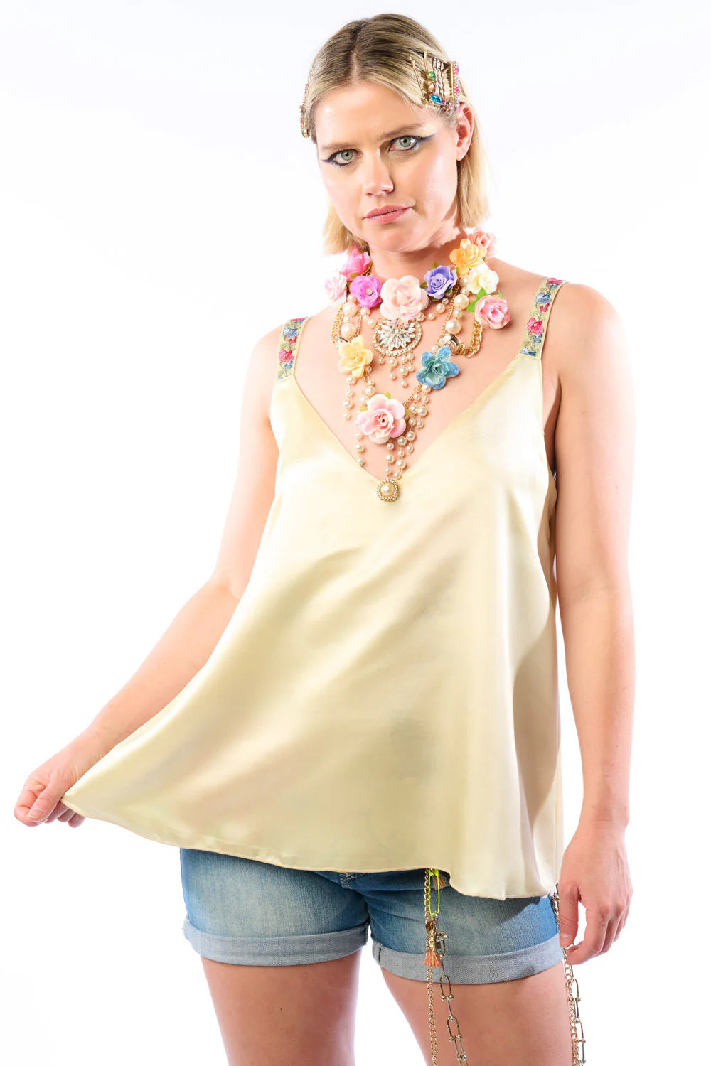 The Legend of The Crane Reversable Cami - Mustard