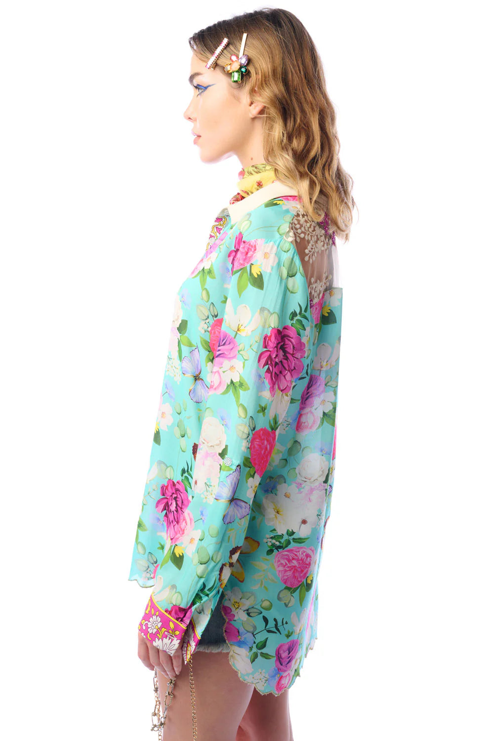 Serenity Springs Floral Shirt - Teal